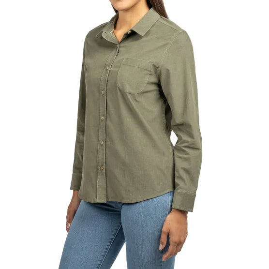 Women's Mini Corduroy Button Up Shirt