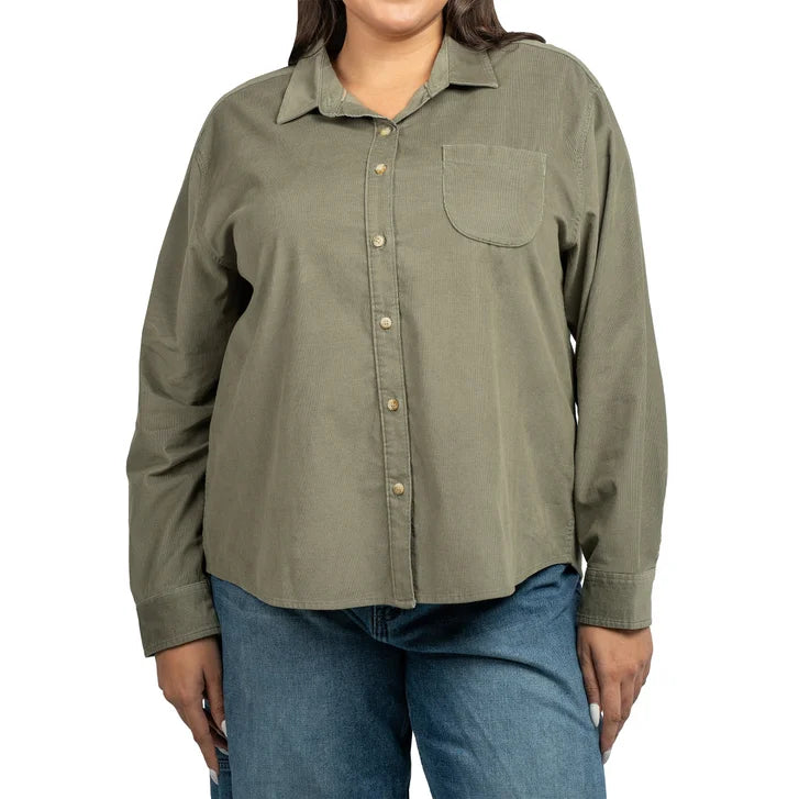 Jachs Girlfriend Women's Mini Corduroy Button Up Shirt