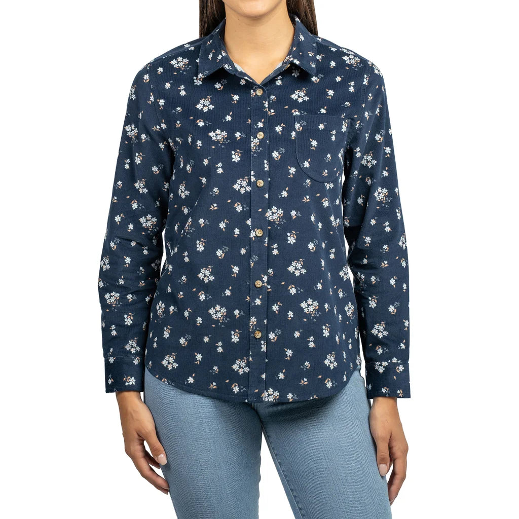 Women's Mini Corduroy Button Up Shirt