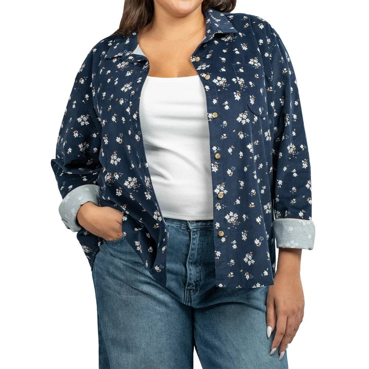 Jachs Girlfriend Women's Mini Corduroy Button Up Shirt