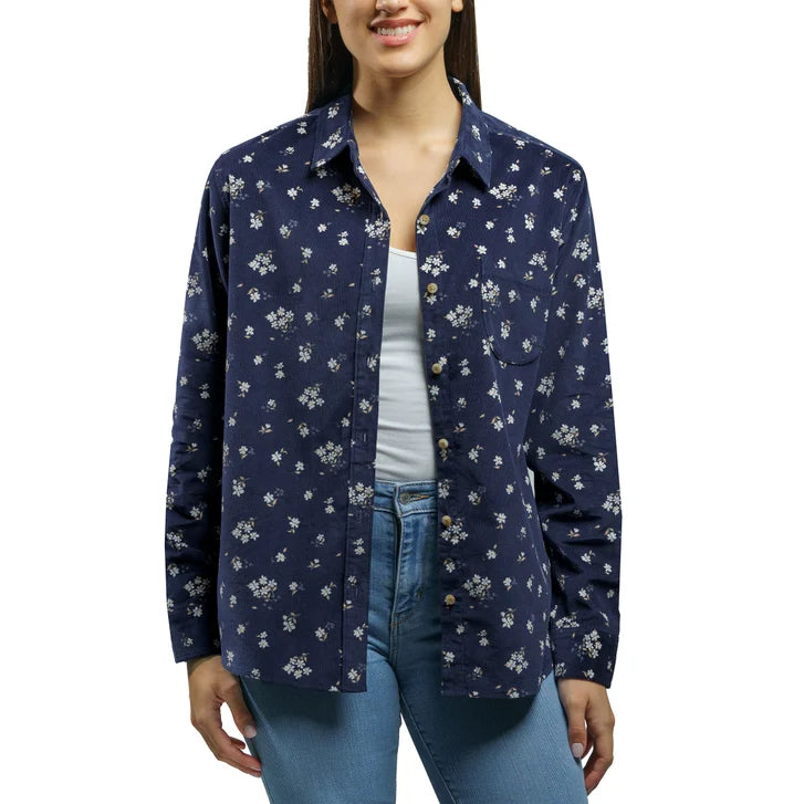 Jachs Girlfriend Women's Mini Corduroy Button Up Shirt