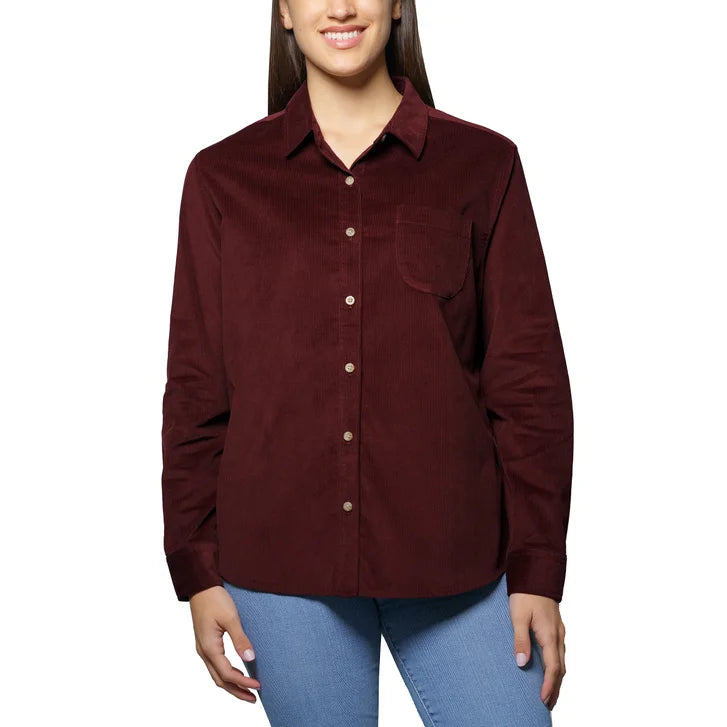 Jachs Girlfriend Women's Mini Corduroy Button Up Shirt