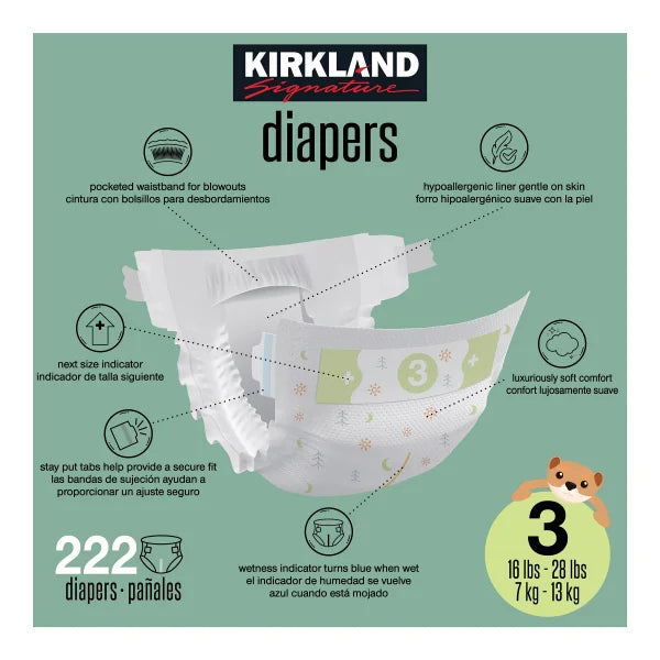 Kirkland Signature Diaper Sizes 3 - 6