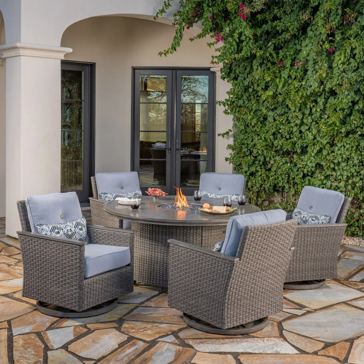 SunVilla Simone 6-piece Fire Outdoor Seating Set