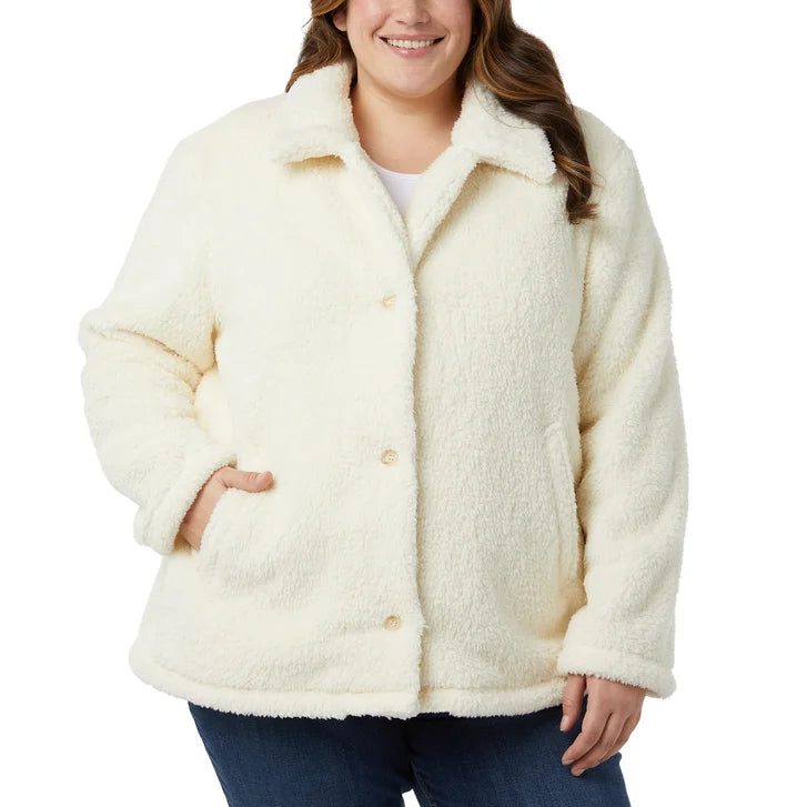 32 Degrees Women's Cozy Fleece Button Front Jacket