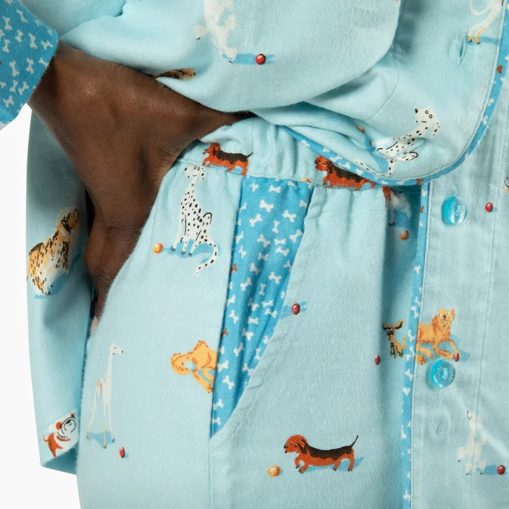 Munki Munki Women's Flannel Notch Collar Pajama Set