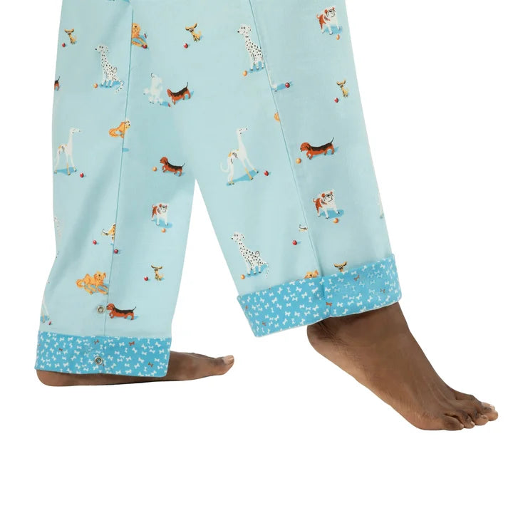 Munki Munki Women's Flannel Notch Collar Pajama Set