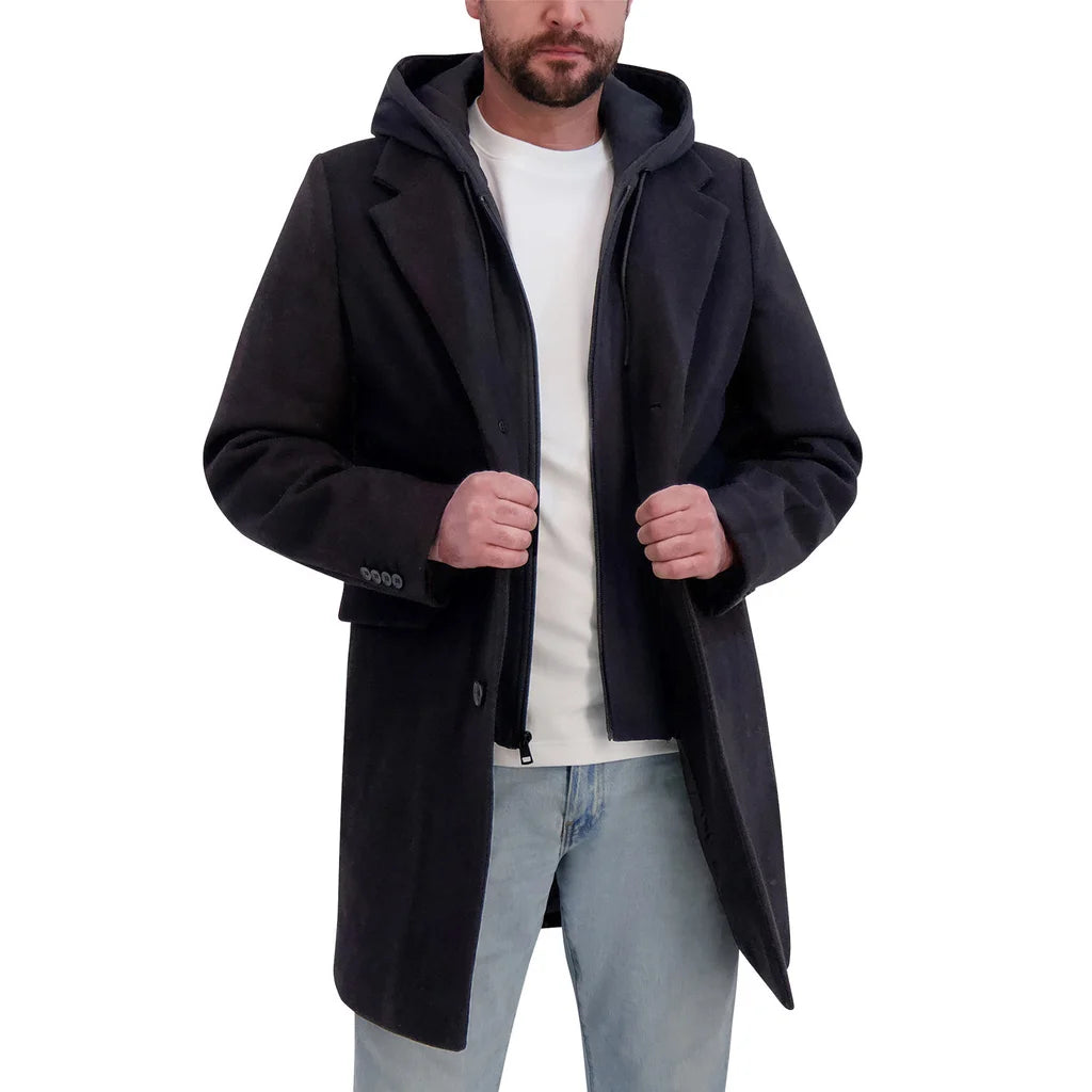 Dkny Mens Faux Wool Coat