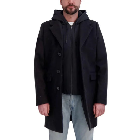 Dkny Mens Faux Wool Coat
