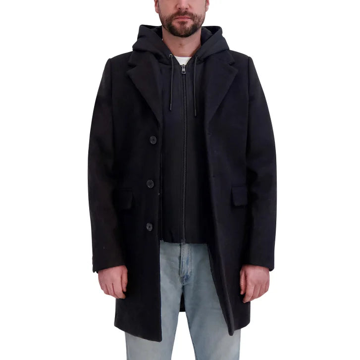 DKNY Men's Faux Wool Coat