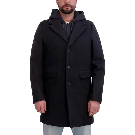 Dkny Mens Faux Wool Coat