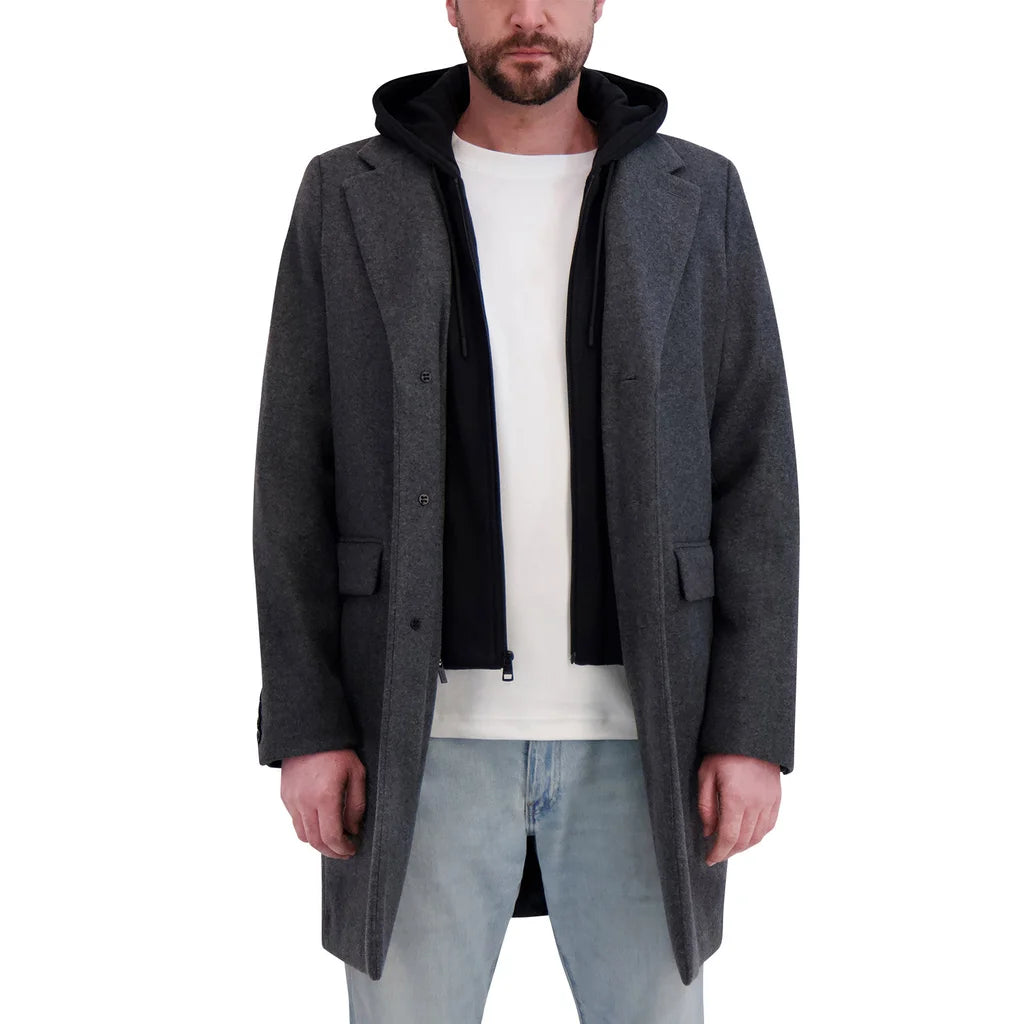 Dkny Mens Faux Wool Coat