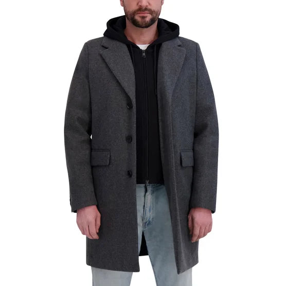 Dkny Mens Faux Wool Coat