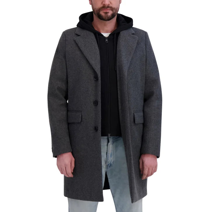 DKNY Men's Faux Wool Coat