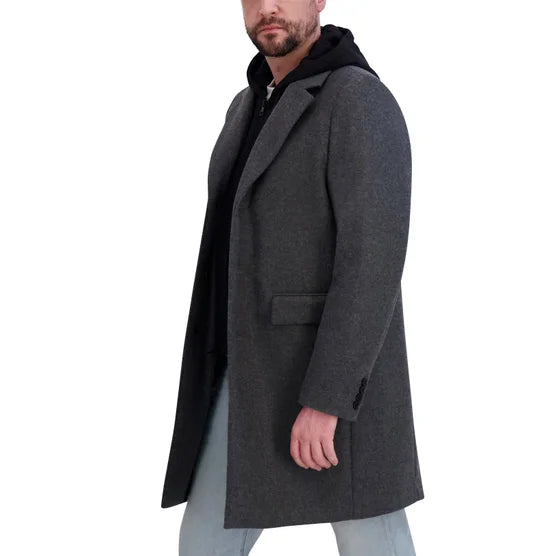 Dkny Mens Faux Wool Coat