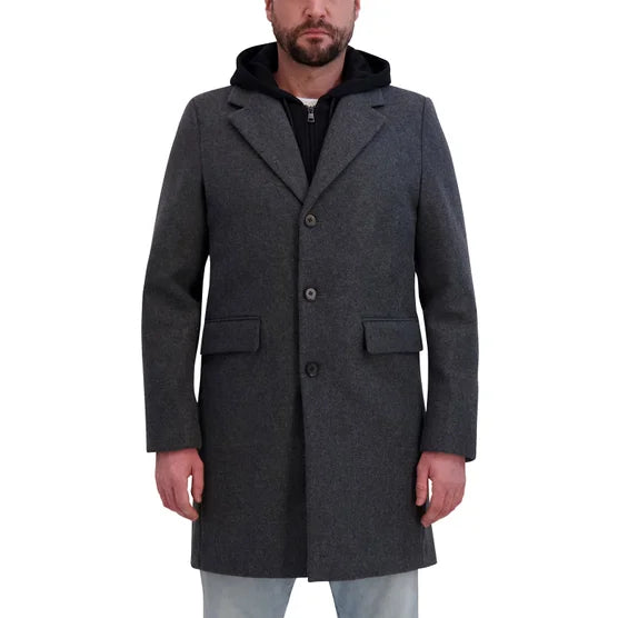 Dkny Mens Faux Wool Coat