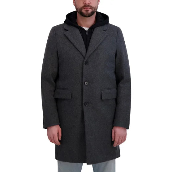 Dkny Mens Faux Wool Coat