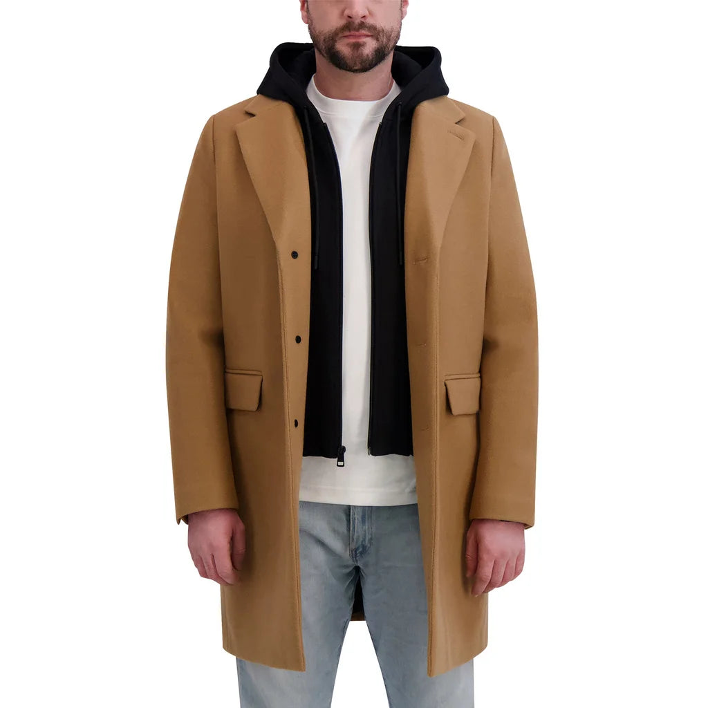 Dkny Mens Faux Wool Coat