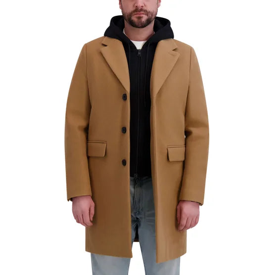Dkny Mens Faux Wool Coat