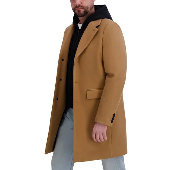Dkny Mens Faux Wool Coat