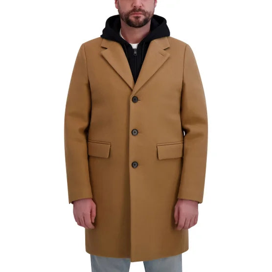 Dkny Mens Faux Wool Coat