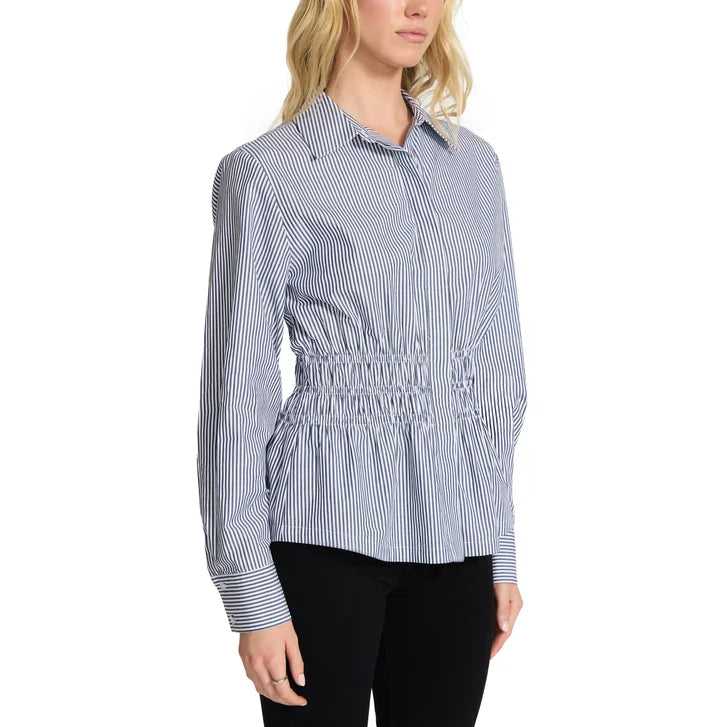 Steve Madden Women's Smock Waist Button Up Shirt