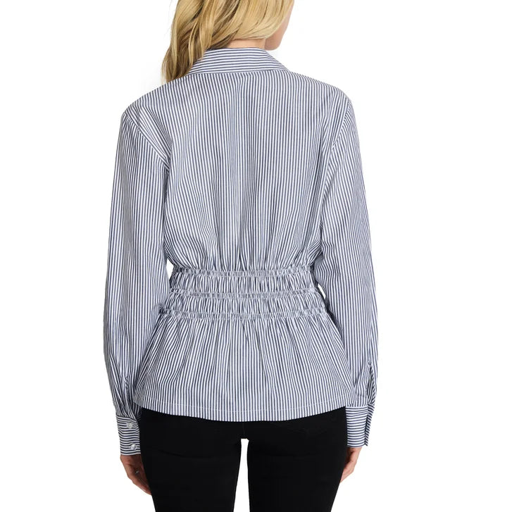 Steve Madden Women's Smock Waist Button Up Shirt