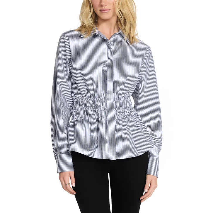 Steve Madden Women's Smock Waist Button Up Shirt