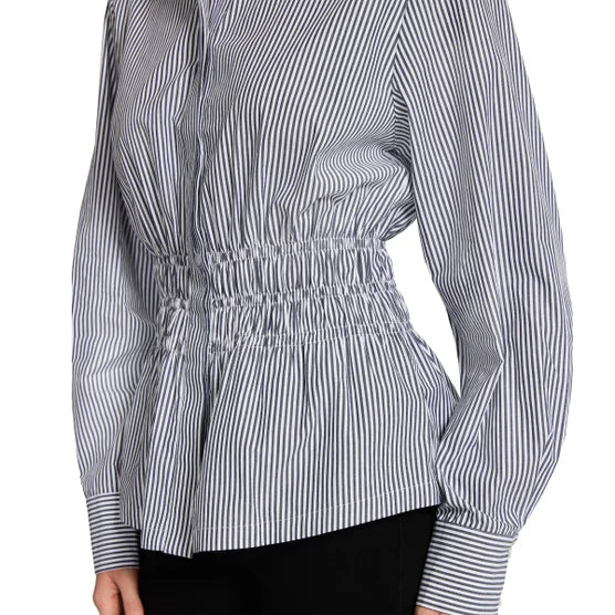 Steve Madden Women's Smock Waist Button Up Shirt