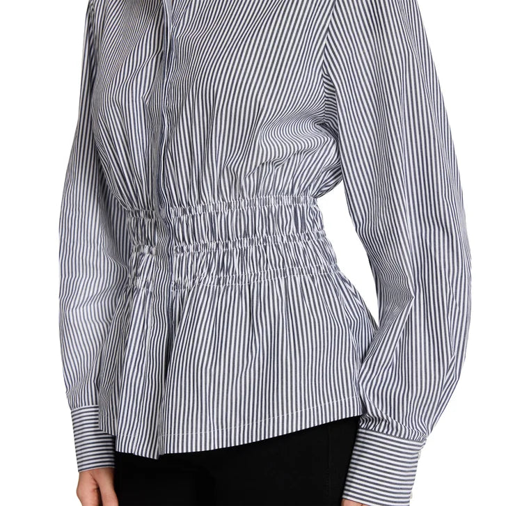 Steve Madden Women's Smock Waist Button Up Shirt