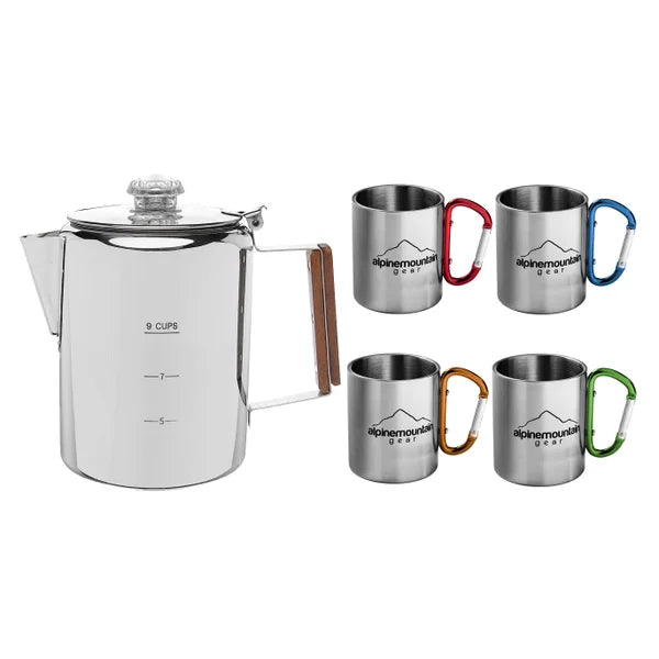 Alpine Mountain Gear  5-piece Stainless Steel Coffee Set