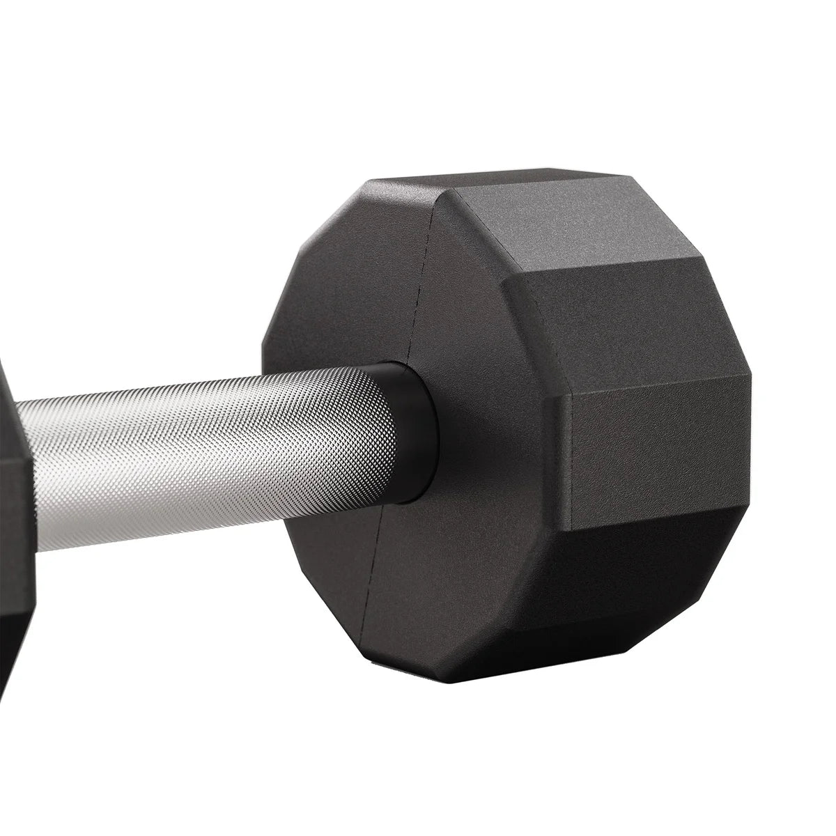 Centr 12-sided 210 lb. Rubber Dumbbell Set with Rack