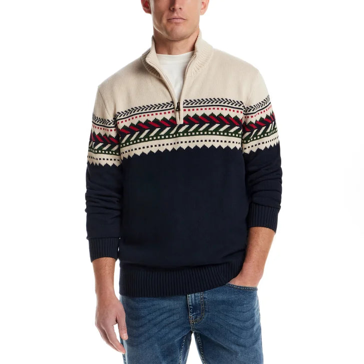 Weatherproof Vintage Men's 1/4 Zip Holiday Sweater