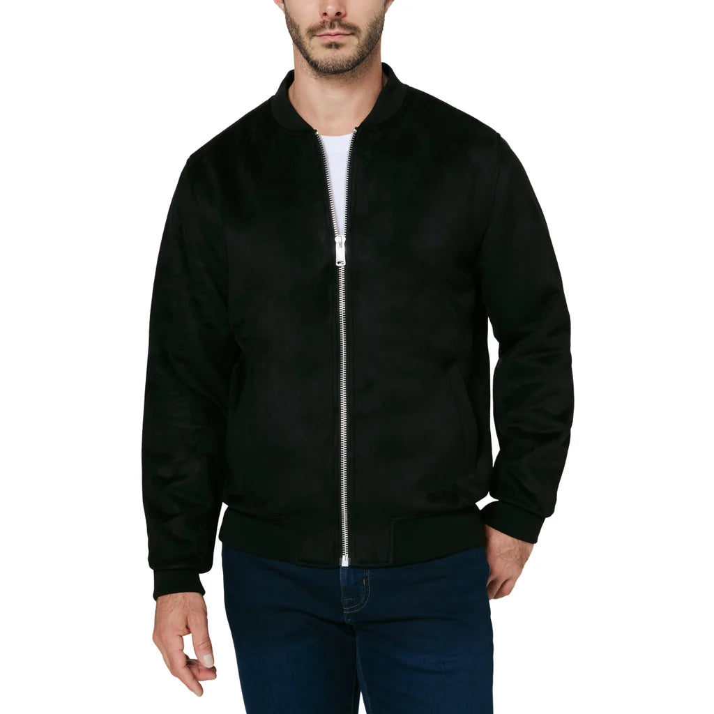 Infinity Mens Faux Suede Bomber Jacket