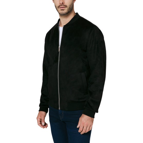 Infinity Mens Faux Suede Bomber Jacket