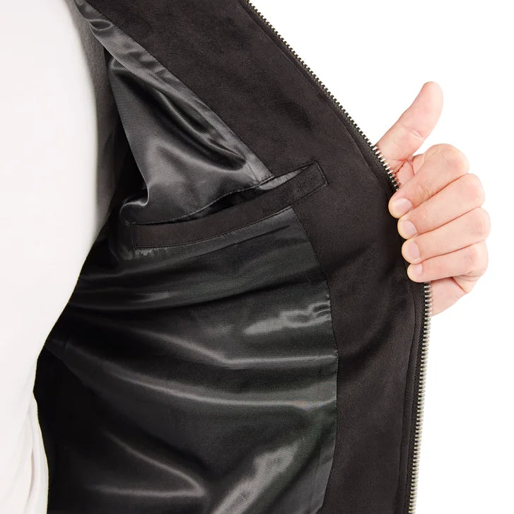 Infinity Men's Faux Suede Bomber Jacket