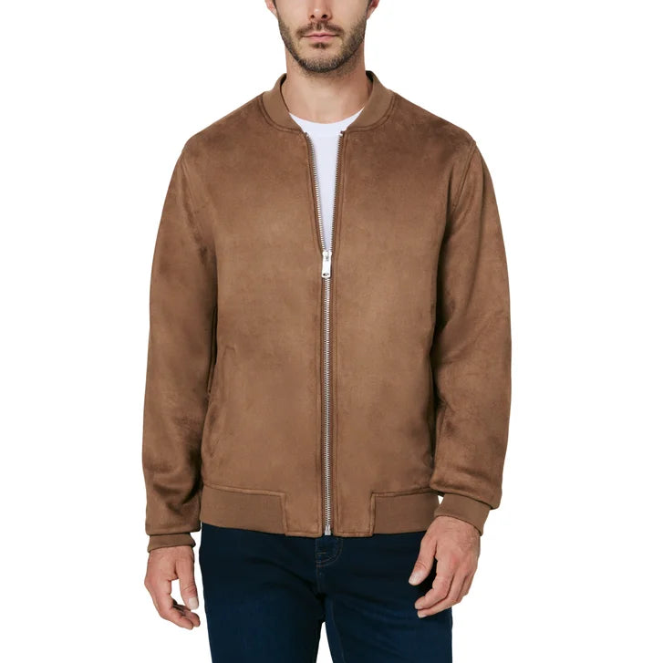 Infinity Men's Faux Suede Bomber Jacket