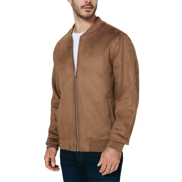 Infinity Men's Faux Suede Bomber Jacket