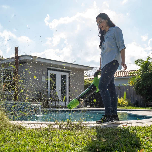 Greenworks 2x24V Mower, Trimmer, Blower Combo Kit with (4) 4ah Batteries