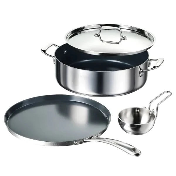 Tramontina 6.5 Qt Covered Casserole, 12-inch Dosa Tawa & Tadka Set