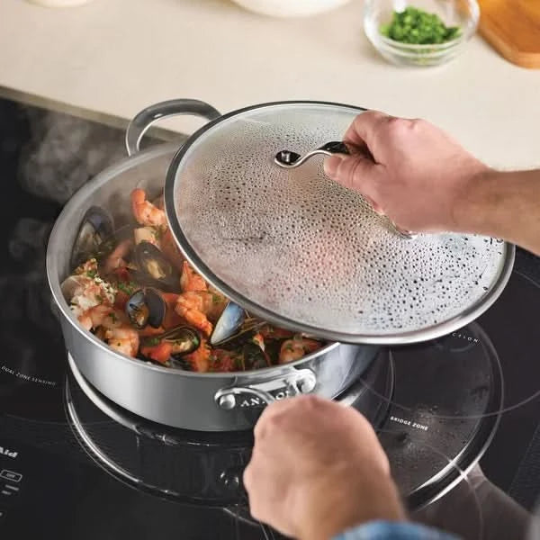 Anolon EverLast Ceramic Nonstick 11-piece Cookware Set, Stainless Steel