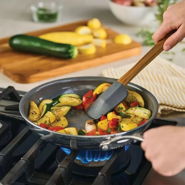 Anolon EverLast Ceramic Nonstick 11-piece Cookware Set, Stainless Steel