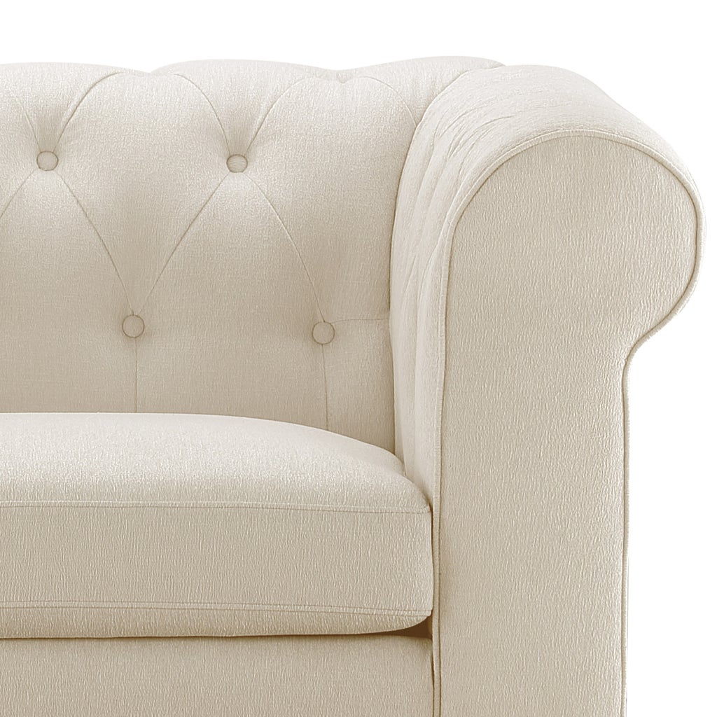 Gwen Fabric Chesterfield 3-piece Set, Sofa and 2 Chairs