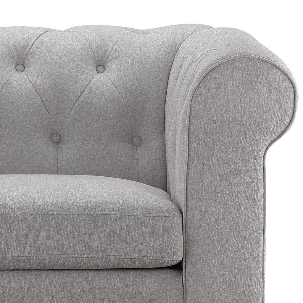 Gwen Fabric Chesterfield 3-piece Set, Sofa and 2 Chairs