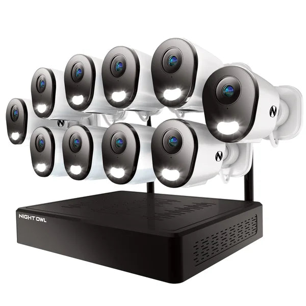 Night Owl 10 Channel, 10 AC Plug-in 4K Camera Wi-Fi 2TB NVR Security Camera System