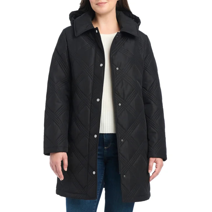 Jones New York Women's Belted Quilt Jacket