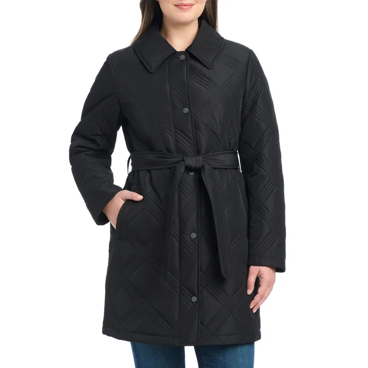Jones New York Women's Belted Quilt Jacket