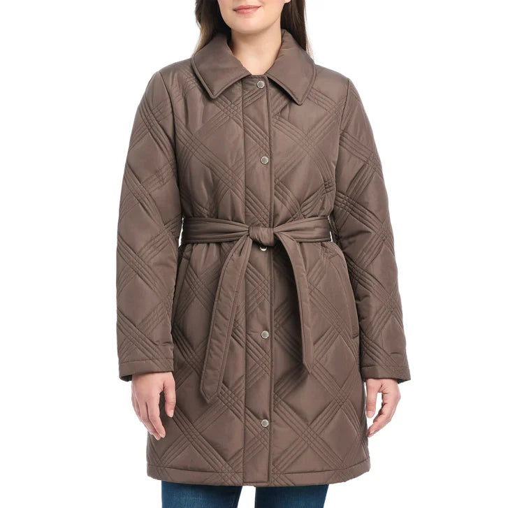 Jones New York Women's Belted Quilt Jacket