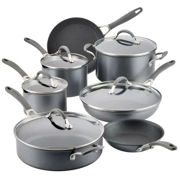 Circulon A1 Series with ScratchDefense Cookware Set, 12 Piece, Graphite