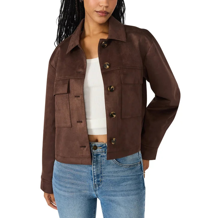 Steve Madden Women's Faux Suede Crop Jacket